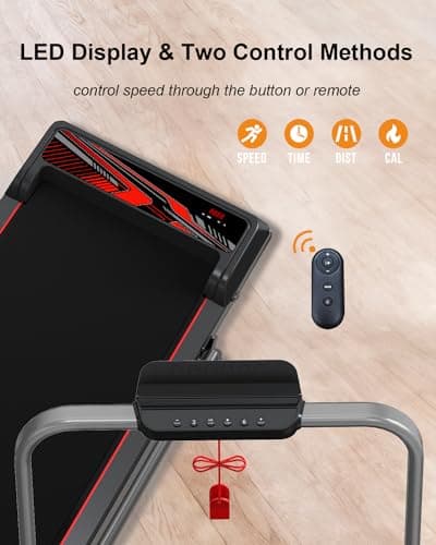 Treadmill Under Desk Walking Pad,2 in 1 Folding Treadmill for Home/Office with Remote Control and APP，Large Screen 5