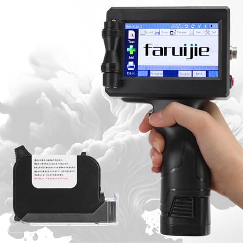 faruijie Handheld Inkjet Printer with 4.3Inch Touch Screen Printing Height 0.5" & 45MM/S Printing Speed for Batch Number Barcode Text Logo QR Code Luxury Wishing Artifact(Support 25 Languages)
