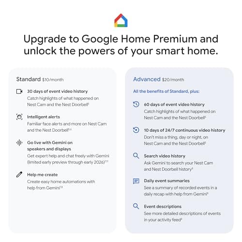 Google Nest Doorbell (Wired, 3rd Gen) - 2K Video and Gemini, Live View, Night Vision, 2-Way Audio - Works with Google Home - 2025 Model - Hazel 9