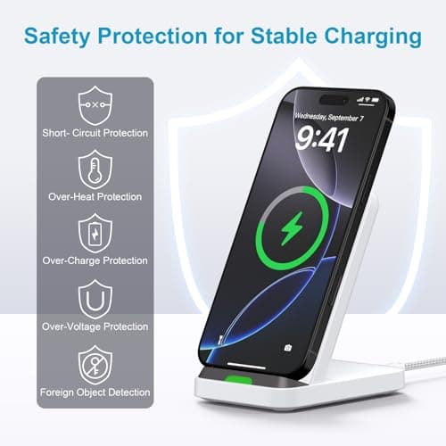 Fast Wireless Charging Station for Google Pixel 10a/10/9a/9/9 Pro/9 Pro XL/Fold/8a/8 Pro, Android Phone Wireless Charger Stand Desk with QC3.0 Adapter for Samsung Galaxy S26/S25/S24 Ultra iPhone 17 16 5