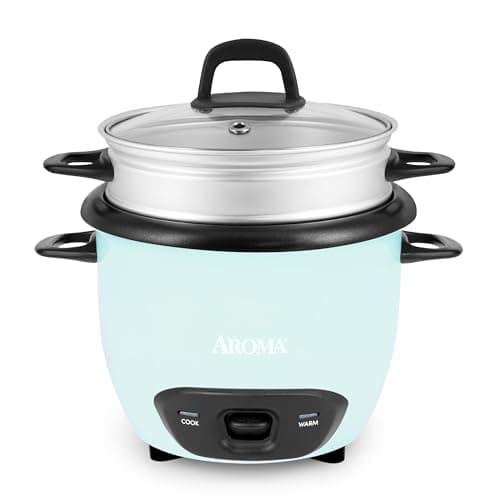 AROMA® 6-Cup (Cooked) / 1.5Qt. Rice & Grain Cooker (ARC-743-1NGBL), Light Blue