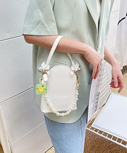 Tomcrazy Cartoon Mini Storage Bag for Airpods Case Earbuds Cover Huawei Tag Keychain, Headset Box for Airtag Galaxy Buds Jabra Elite 7 4 3 Headphones Pouch (01) 6