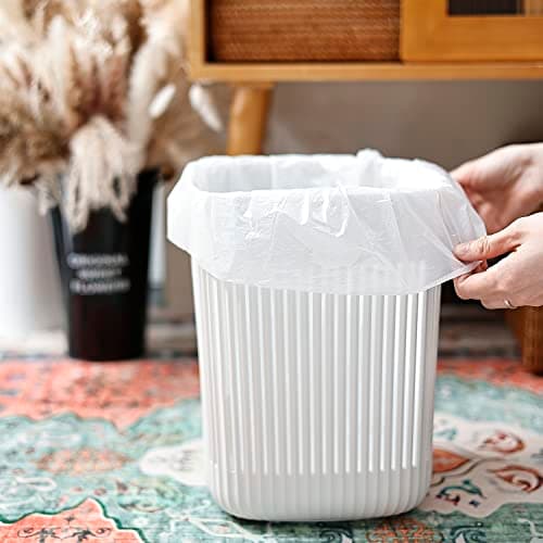 Small Trash Bags 4 Gallon - 100 Count 4 Gallon Trash Bag, Small Garbage Bags for Office Bedroom Bathroom Trash Bags, White 4 Gal Small Trash Can Liners 7