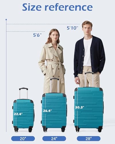 Coolife Hardside Carry-On Luggage with TSA Lock, Spinner Wheels, Telescopic Handle, Lightweight Suitcase (Lake Blue, S(20in_carry on)) 9