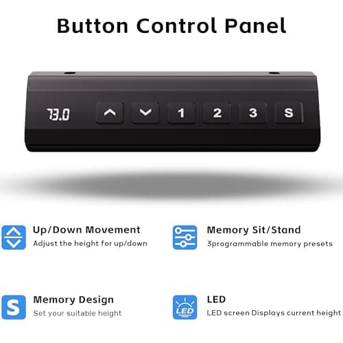 GallopFun Dual Motor Electric Standing Desk Frame for 43.3 to 70.8" Table Tops, 330lbs Weight Capacity,Ergonomic Standing Height Adjustable Base with Memory Controller,Black Frame Only 6