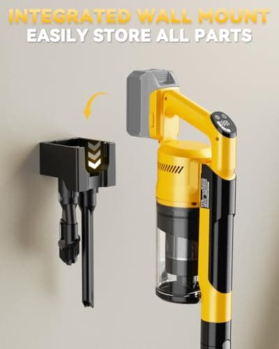 350W Cordless Vacuum Cleaner for Dewalt 20v Battery, 35kPa Brushless Lightweight Stick Vacuum with 3 Mode Suction, 6 in 1 Stick Vacuum Cleaner with HEPA for Floor, Carpet, Car (Battery Not Included) 8