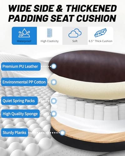 Qusaphy 800lbs Big and Tall Office Chair for Heavy People Executive Office Chair 360 Swivel Computer Desk Chair with Heavy Duty Casters Large Size Home Office Chairs (Brown) 5