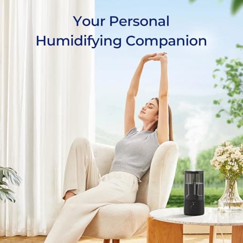 raydrop Humidifiers for Bedroom, Cool Mist Humidifiers for Babies, 1.70L Quiet Ultrasonic Humidifier, Space-Saving, Filterless, Auto Shut Off - (0.45 Gallon, US 110V) 2