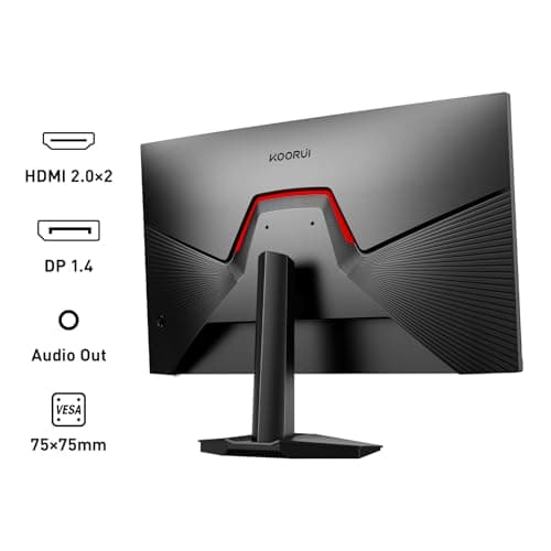 KOORUI 27" Gaming Monitor, 200Hz 1ms Fast IPS, WQHD (2560 x 1440p) HDR 400 Display, DCI-P3 95% Color Gamut, FreeSync Premium, Adaptive G-Sync, HDMI x 2, DisplayPort, G2721P 10