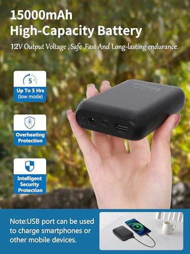 Kintiwe Pro Heated Blanket Battery Operated, 12V Portable Electric Heated Shawl Throw with Detachable Hood-Scarf,Heating Outdoor Camping Blanket Hoodie for Traveling,Picnics,Car,51.2''X70.8'' 5