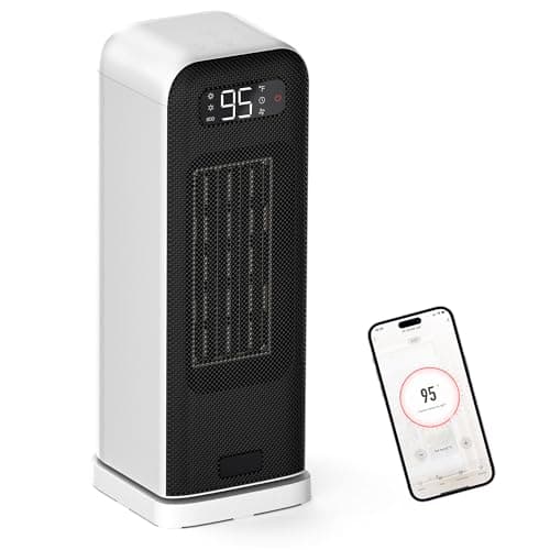 MORENTO Smart Space Heater for Indoor Use, 1500W Electric Heater, Wi-Fi & Voice Control, Quiet Smart Heater, Space Heaters for Office Bedroom Home, 1 Pack (White)