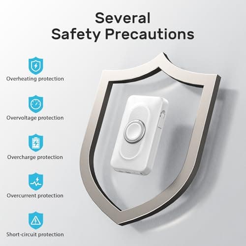 WASTDE Magnetic Power Bank 20000mAh, Wireless Powerbank Fast Charging, 4-in-1 Portable Charger with USB-C/iOS Cable, Battery Pack with Stand for iPhone 17-12 All Series(White 7