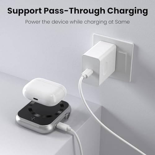 MEKIKI Wireless Portable Charger,3-in-1 Magnetic Power Bank 5000mAh,22.5W Fast Charging USB-C Mag-Safe Battery Pack,Compatible with iPhone 16/15/14/13/12,Apple Watch Series,Airpods 6