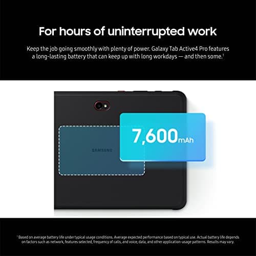 Samsung Galaxy TabActive4 Pro 10.1” 128GB Wi-Fi Android Work Tablet, LTE Unlocked, 6GB RAM, Rugged Design, Sensitive Touchscreen, Long-Battery Life-for Workers, SM-T630NZKEN20, Black 6
