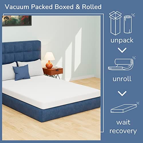 PayLessHere 5 Inch Full Green Tea Memory Foam Mattress Cooling Gel Infused Mattress,Medium Firm Mattresses Fiberglass Free/CertiPUR-US Certified/Bed-in-a-Box/Pressure Relieving Full Size,White 7