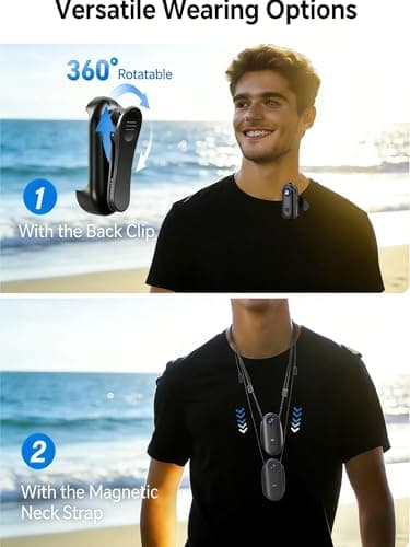 JETO 4K Mini Body Camera for Sports, Wearable POV Action Cam for Motorcycle & Cycling, Magnetic Clip-On Chest Camera, 150° Wide Angle, Waterproof 131ft, WiFi, 64GB 10