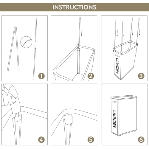 TOTANKI 25" Rolling Slim Laundry Basket on Wheels, Foldable Laundry Hamper with Handle, Collapsible Laundry Sorter and Organizer, Tall Storage Basket Bin (Light Blue) 9