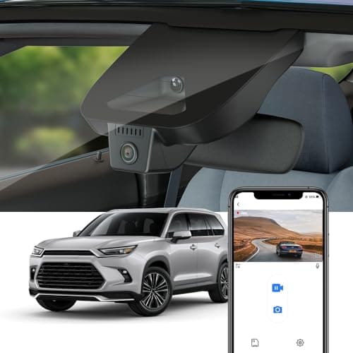 Fitcamx 4K Dash Cam Suitable for Toyota Grand Highlander 2024-2026 & Hybrid (HD2-0E130), Integrated OEM Look, UHD 2160P Video, Built-in WiFi & APP, Loop Recording, G-Sensor, Plug & Play, 64GB Card