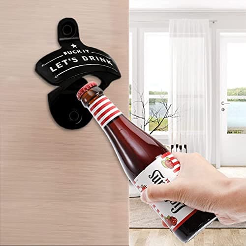 Bottle Opener Wall Mounted, Christmas Funny Wall Mount Bottle Opener for Men Dad Beer Lovers,Novelty Birthday Fathers Day with Mounting Screws Wall Anchors（1 Pack) 6
