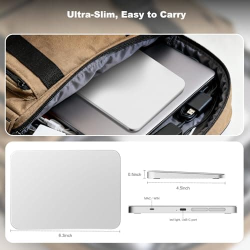 Polarmeta Wireless Trackpad for Mac & Windows with 2.4G USB, 7.5” Glass Surface Touchpad High Precision Multi-Gesture Control, Rechargeable & Portable Track Pad for Computer, MacBook, iMac, Laptop, PC 8