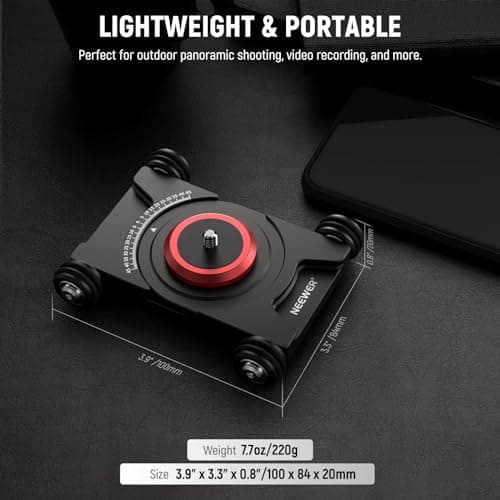 NEEWER Camera Slider Dolly with Ball Head & Phone Clamp,4 Wheeled Tabletop Dolly Manual Skater with 360° Panorama Compatible with DSLR Camera Video Camcorder GoPro iPhone and Android Smartphone, SD001 6