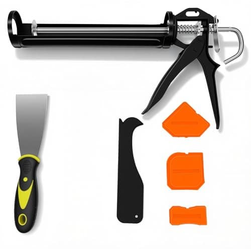 Caulking Gun, Heavy Duty Drip-Free Sealant Gun with Smooth Rod & Quick Release, for Silicone, Adhesives, Construction, DIY Home Repairs (10 oz Standard Size)