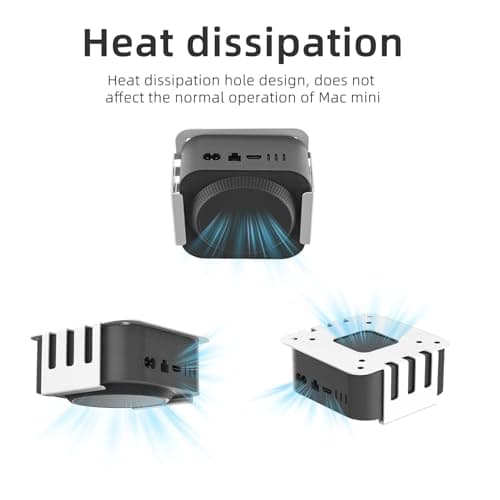 Pholiten Mount Bracket for Mac mini M4/M4Pro, Under Desk,Wall Mount or Behind Monitor, 2.2Lbs Capacity, Space-Saving Metal Holder with Precise Fit，White 5