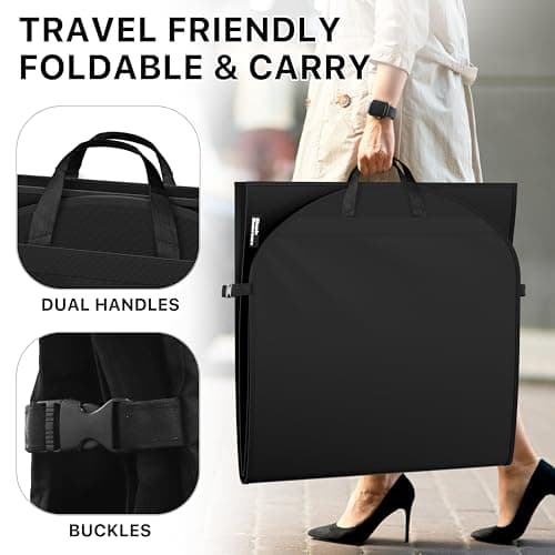 Simple Houseware 43'' Travel Garment Bag with Pockets for Suits, Dresses, Coats, Heavy Duty 300D Polyester 5