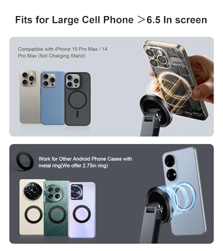 JUNEBOX Adjustable Magnetic Stand Holder for 10-18.5 Inch Small Portable Monitor Tablet, Aluminum Alloy Foldable Arm Swivel Desk POS Stand Mount for iPad Air Mini Pro 12.9 13, Samsung Galaxy Tabs 7