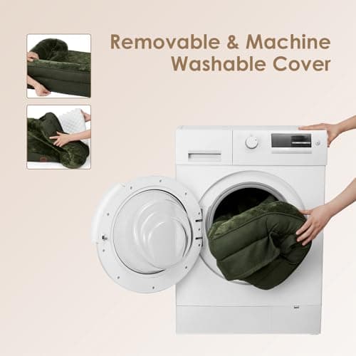 EHEYCIGA Orthopedic Dog Beds for Extra Large Dogs, Waterproof Memory Foam XL Pet Bed with Sides, Non-Slip Bottom and Egg-Crate Foam Big Dog Couch Bed with Washable Removable Cover, Dark Green 6