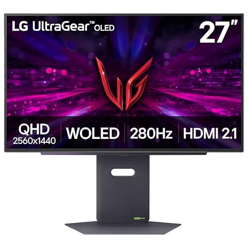 LG 27GX700A-B 27-inch Ultragear QHD (2560 x 1440) OLED Gaming Monitor, 280Hz, 0.03ms, NVIDIA G-Sync, AMD FreeSync Premium Pro, VESA DisplayHDR TrueBlack500, with up to DCI-P3 99.5%, HDMI 2.1, Black