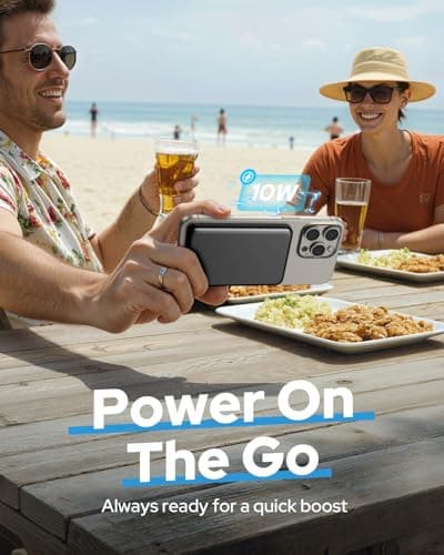 TRKOY for Magsafe Portable Charger,5000mAh Slim Wireless Magnetic Power Bank with USB C Charging,Travel Essential for Magsafe Battery Pack Compatible with iPhone 17/16/15/14/13/12 Series,Jet Black 6