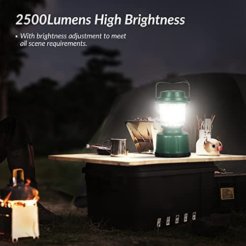 LED Camping Lantern, COB Battery Lanterns 4D Batteries Powered 2500LM, Water Resistant Emergency Light for Power Outage, Hurricane, Hiking 5