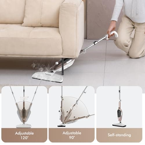 Steam Mop - All-in-one Powerful Handheld Steam Cleaner Detachable Floor Steamer with 11 Accessories, MultiPurpose Steamer for Hardwood Floors, Clothes,Windows,Tiles,Carpet, Whole Home Use, Rose Gold 5