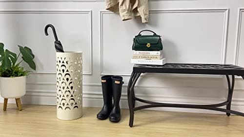 Mango Steam Tall Round Umbrella Holder 21.75 Inches Tall (Peacock White) 9