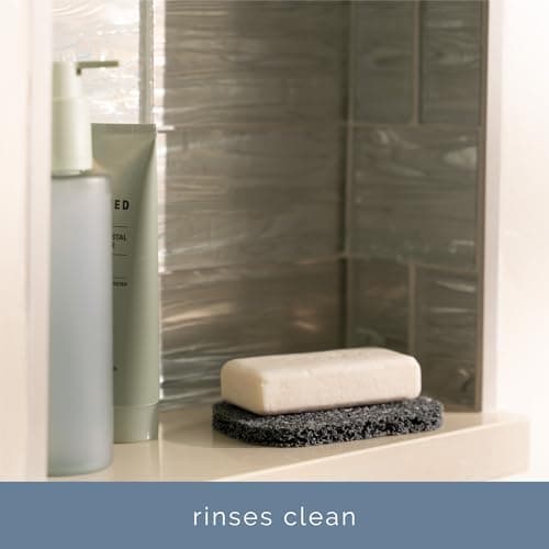 S&T INC. Bar Soap Holder for Kitchen, Bathroom, and Soap Dish, 4 Pack, Dark Grey, 2.9 inches by 4.4 inches 7