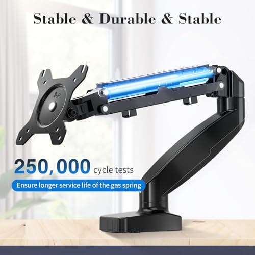 Monitor Mount Gas Spring Monitor Arm Desk Mount Fully Adjustable Fits 15-27 inch Monitors Weight Capacity up to 15.4 lbs,Dark Black 5