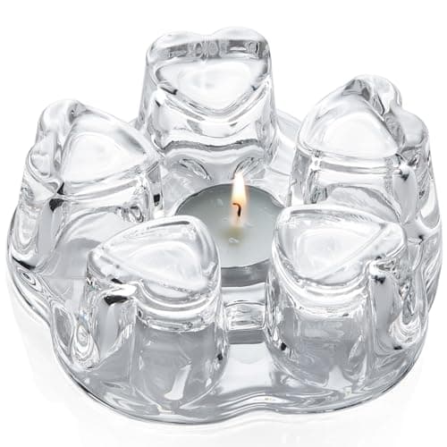 Teapot Warmer, Borosilicate Glass Tea Warmer, Heating Base Tea Warmer 5.3in Dial, Candle Never Flames Out with Tealight Holder