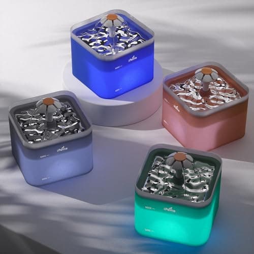 iPettie Neverland Cat Water Fountain with LED Light, 67oz/2.0L, Ultra Quiet Drinking Waterer, Automatic Filtered Water Dispenser, Water Purifier for Pets, Grey 8