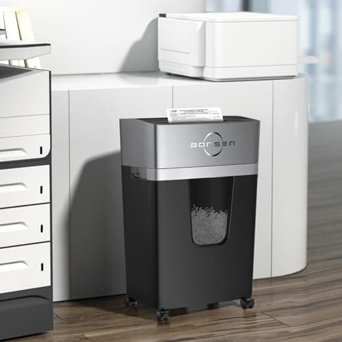 BONSEN 12-Sheet Micro Cut Paper Shredder for Home Office Use, High Security Level P-4/55 dB Ultra-Quiet / 40-Minutes Shredding Shreds Credit Card/Staples, 5.3 Gallons Pullout Bin (S3106) 8