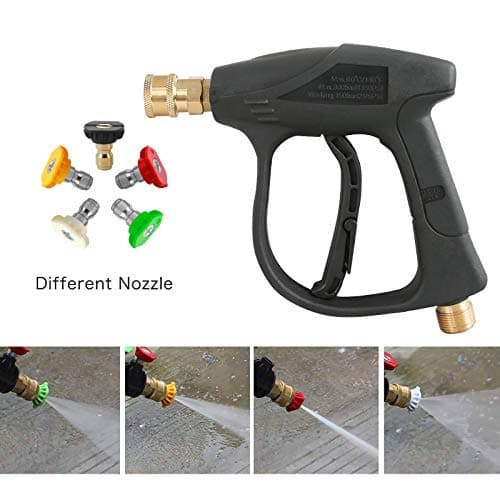 Sooprinse High Pressure Washer Gun,3000 PSI Max with 5 color quick connect Nozzles M22-14 hose connector 3.0 TIP 8