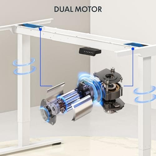 FLEXISPOT 71"x32" Large Dual Motor Electric Standing Desk, White - 198 LBS Heavy-Duty Capacity, Ideal for Home Office, Creative Studio, or Multi-Monitor Setup 4