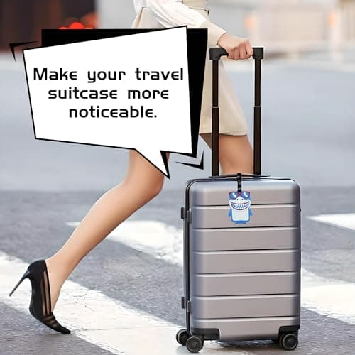ANINIUCN Shark-Shaped Silicone MUSEGDN Luggage Tags – Fun ID Labels for Suitcases, Backpacks & Travel Bags – Unique Travel Accessories for Teens & Adults 7