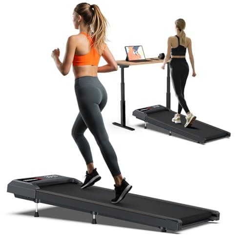 Adjustable 10% Incline Treadmills for Home, Walking Pad 265+lb Capacity, Under Desk Treadmill for Work from Home, Compact for Under Sofa/Bed, Upright Storage, Easy to Move, Fully Assembly