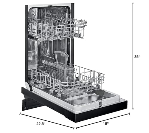 Frigidaire 18 in. ADA Compact Front Control Dishwasher in Black with Dual Spray Arms, 52 dBA, includes room-of-choice delivery 10