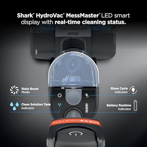 Shark | Wet Dry Vacuum Cleaner | Vacuum and Mop Combo | HydroVac MessMaster | 3-in-1 Self-Cleaning + Powerful Suction | 2 Brushrolls & 2 Solutions Included | Hardwood Floor & Area Rug Cleaner | AW261 9