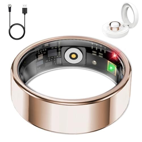 Smart Ring for Women Men, Sleep Tracker Ring, Waterproof Fitness Tracker Health Rings with Heart Rate Monitoring, Blood Oxygen,Stress Distance Calories Steps Tracking,No Subscription Fee(Rose Gold,#8)