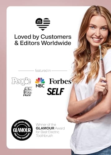 Aquasonic Vibe Series Ultra-Whitening Toothbrush – ADA Accepted Electric Toothbrush - 8 Brush Heads & Travel Case – 40,000 VPM Motor & Wireless Charging - 4 Modes w Smart Timer – Satin Rose Gold 7