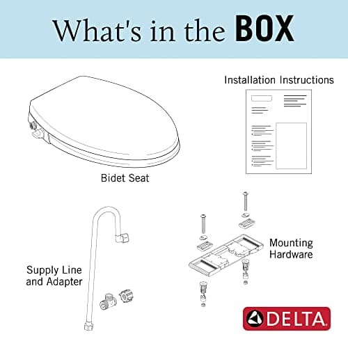 Delta 833004 Elongated Soft Close Bidet Seat with Manual Control Self-Cleaning Wand - White 6
