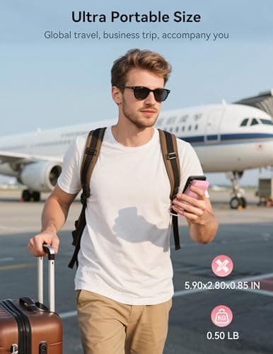 Portable Charger, 10000mAh 22.5W Fast Charging Power Bank with Built in Cable & Wall Plug, Travel Essential Battery Pack with LED Display, External Charger for iPhone 17/16, iWatch 11/10/9/8/Ultra/SE 9